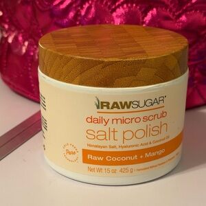 Raw Sugar Daily Micro Scrub Salt Polish - Raw Coconut + Mango